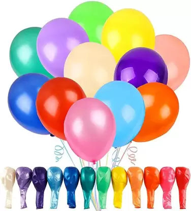 Arjoos | Latex Balloons for Birthday Decoration , 9 inch Set of  25pcs ( Multicolour )