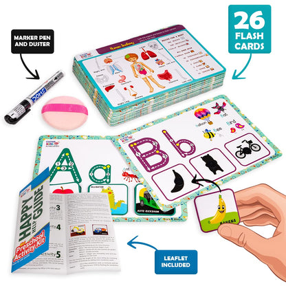 Arjoos | 8-in-1 Preschool Activity Kit | Early Learning & Education with 26 Flash Cards and 56 Exciting Activities for Toddlers 18+ Months