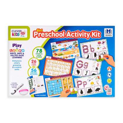 Arjoos | 8-in-1 Preschool Activity Kit | Early Learning & Education with 26 Flash Cards and 56 Exciting Activities for Toddlers 18+ Months