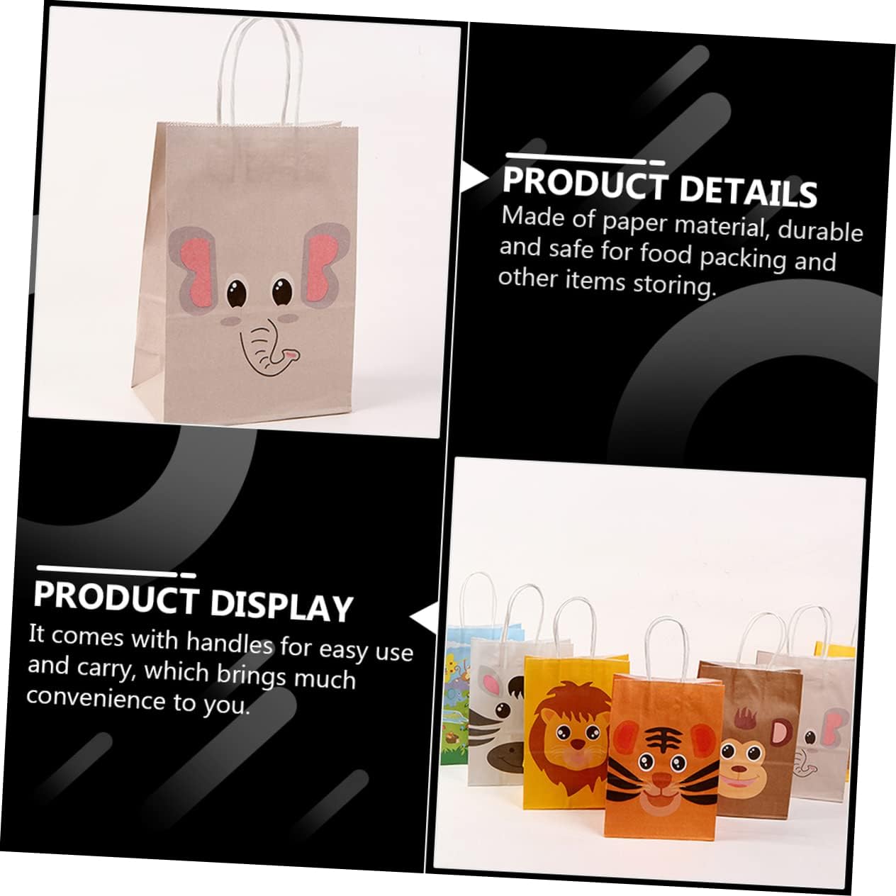 Arjoos | Animal Birthday Party Gift Goody Bags (pack Of 12)