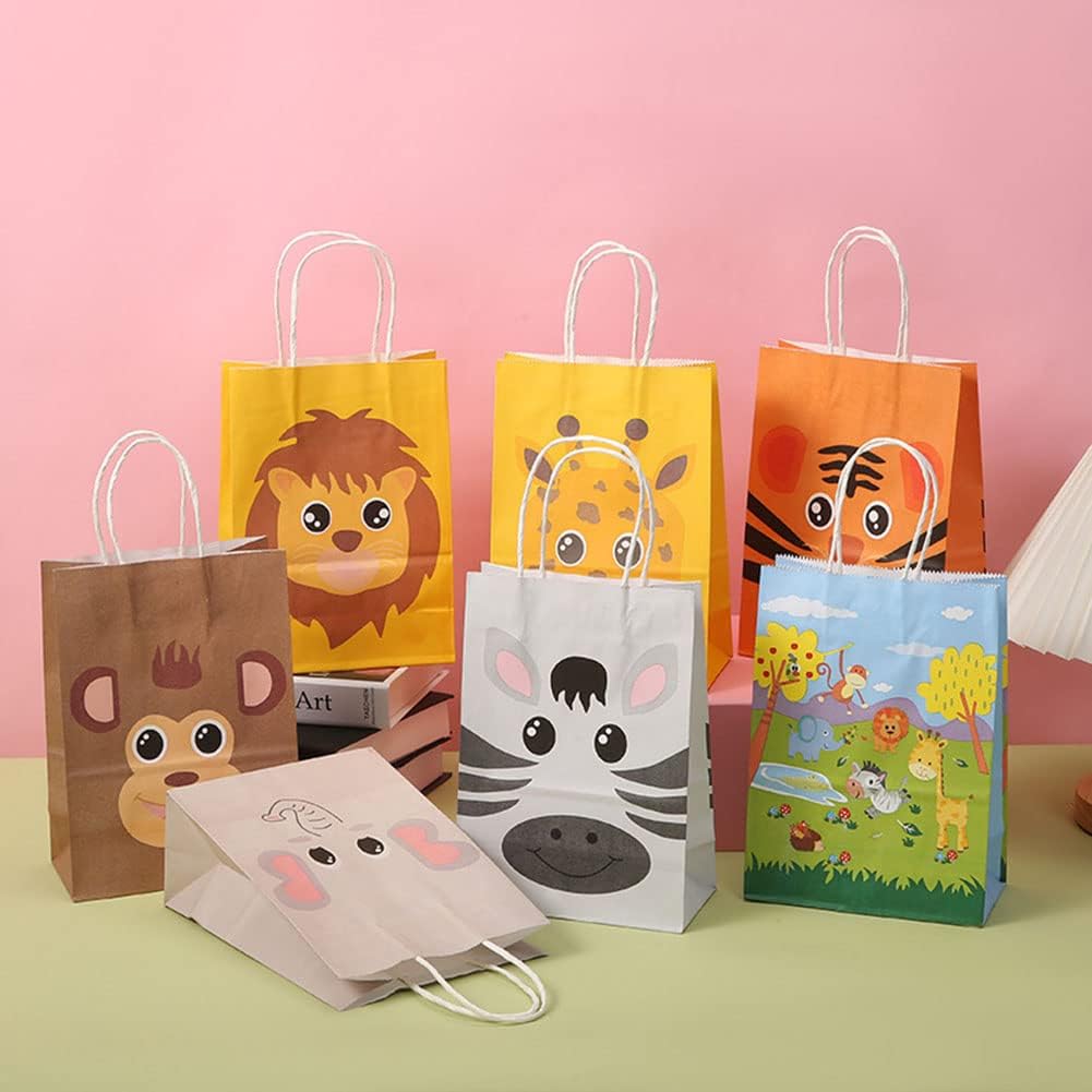 Arjoos | Animal Birthday Party Gift Goody Bags (pack Of 12)