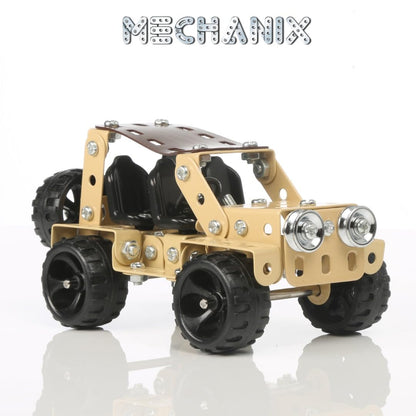 Arjoos | Mechanix Safari Building and Construction | 155 Pieces in The Game | Can Make 5 Different Safari Cars Models |  Set for Boys and Girls |  high quality steel | Ages 3, 4, 5, 6, 7 | Travel Toys | Multicolour