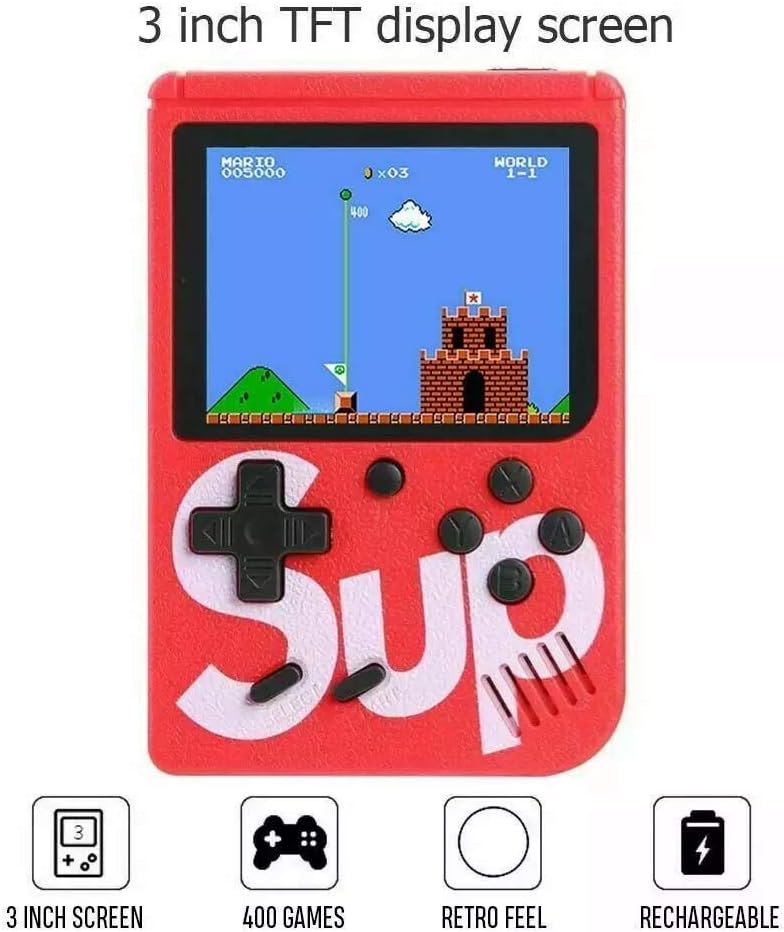 Arjoos | SUP Game Box Plus 400 in 1 | Retro Games | UPGRADED VERSION | mini Portable Console Handheld Gift (Multicolour) | both boys and girls | Toys  for kids