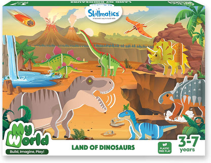 Arjoos | Skillmatics Stem Building Toy | My World Land Of Dinosaurs Gifts For Kids | Ages 3 to 7 |  Fun Learning & Educational Playset For Preschool Kids | for Both boys and girls