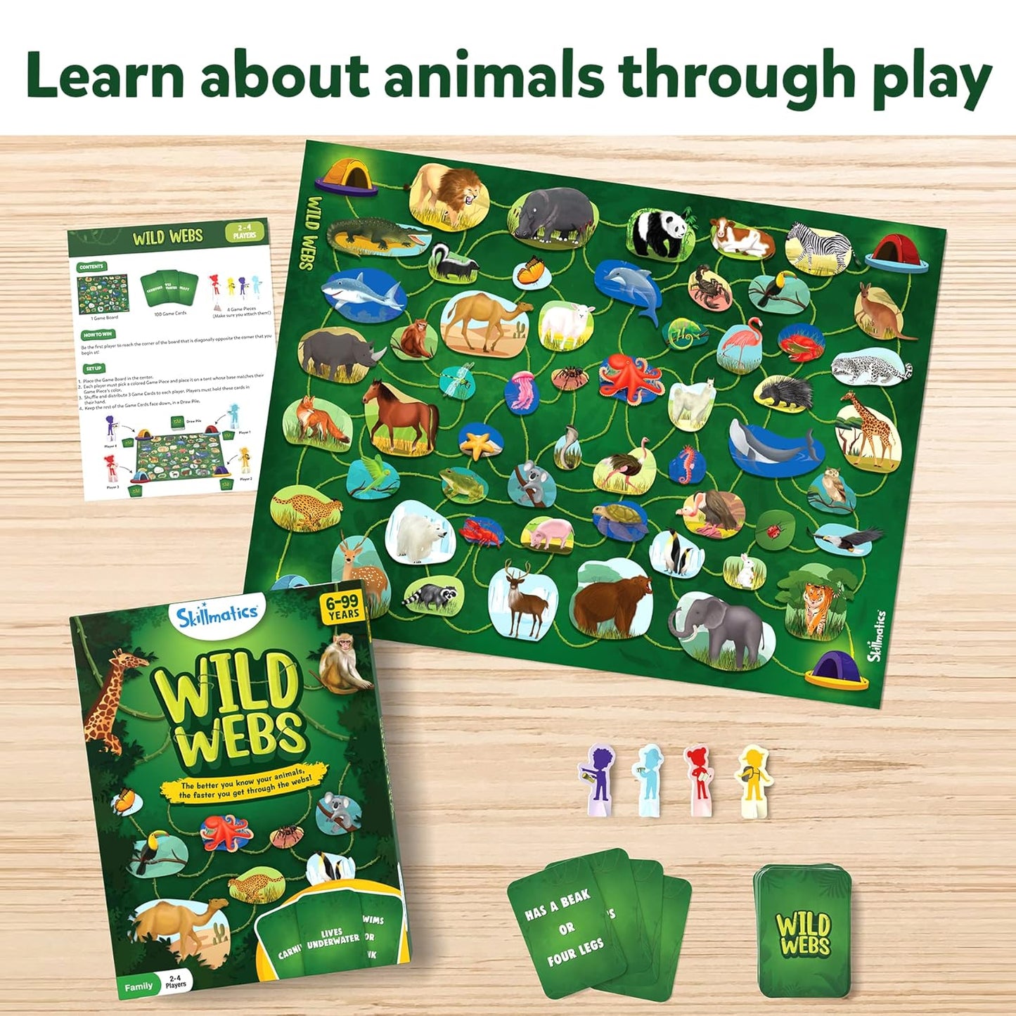 Arjoos | Skillmatics Board Game - Wild Webs | Animal Learning Game | Gifts | Family Friendly Games for Ages 6 and Up Years| for kids | for Both boys and girls