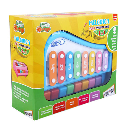 Arjoos | 2-in-1 Xylophone Musical Piano | Interactive Preschool Learning Instrument & Toy with 8 Keys, 2 Mallets | Ideal for Baby, Boys and Girls  | Birthday Gift For Kids 5+ Years