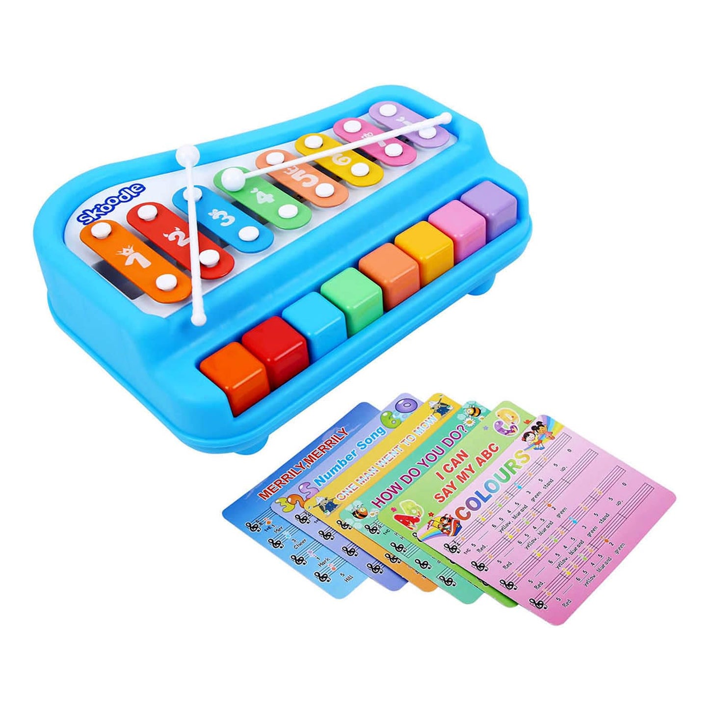 Arjoos | 2-in-1 Xylophone Musical Piano | Interactive Preschool Learning Instrument & Toy with 8 Keys, 2 Mallets | Ideal for Baby, Boys and Girls  | Birthday Gift For Kids 5+ Years