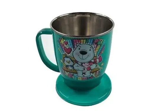 Arjoos | Mug with Food Grade Stainless Steel Inside and Outer Layer Plastic | Funky Cartoon Printed Cup with Plastic | Makes Your Coffee/Tea Cold/Hot for Long Time | 300 ML Capacity | 1 Pcs Assorted