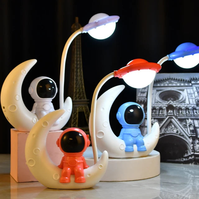 Arjoos | Astronaut LED Desk Lamp Reading Table Light Space Man Moon Night Light with USB Rechargeable for Kids (1 pcs)