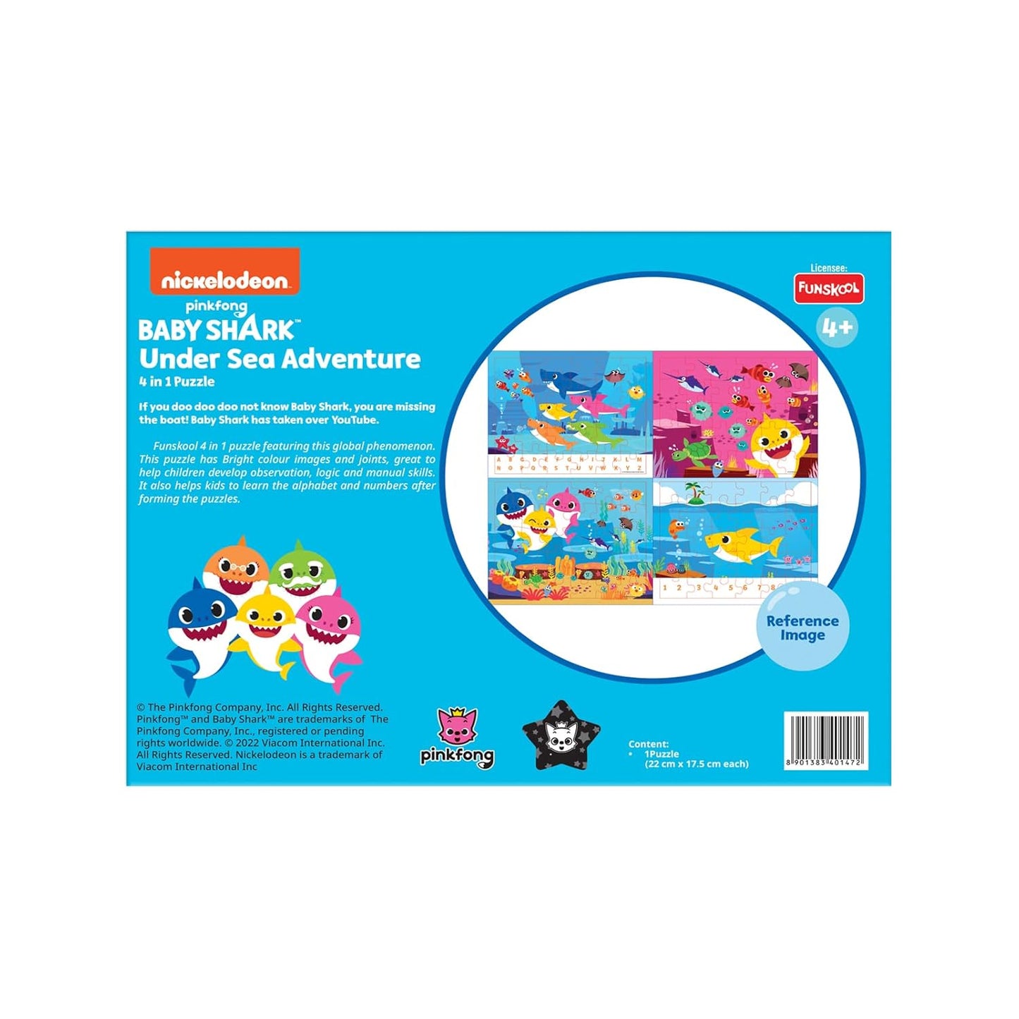 Arjoos | Baby Shark Under Sea Adventure Puzzle - 120 Pieces, Educational & Fun Toy for Boys and Girls, Perfect for Kids Ages 4+, Ocean-Themed Activity | Return Gifts for Kids - Pack of 1