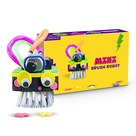 Arjoos | Big Mini Brush DIY Robotics Activity kit | Robotics and Electronics | Electronics Project, Bug bot, Vibration Robot, Educational Toy for Children | Birthday Gifts for Boys & Girls - Age - 7+Years