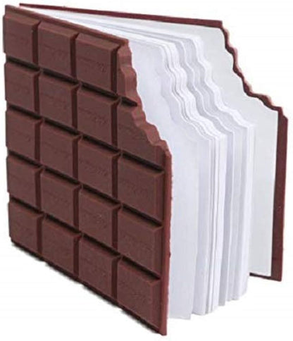 Arjoos | Chocolate Shaped Personal Desk Notepad | Memo Book Small Diary | Chocolate Shape Cover of a Memo pad | Notepad with 52 pages (Chocolate Notebook)(Brown) | For Both Boys and Girls