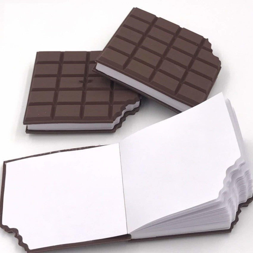 Arjoos | Chocolate Shaped Personal Desk Notepad | Memo Book Small Diary | Chocolate Shape Cover of a Memo pad | Notepad with 52 pages (Chocolate Notebook)(Brown) | For Both Boys and Girls