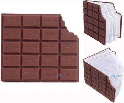 Arjoos | Chocolate Shaped Personal Desk Notepad | Memo Book Small Diary | Chocolate Shape Cover of a Memo pad | Notepad with 52 pages (Chocolate Notebook)(Brown) | For Both Boys and Girls