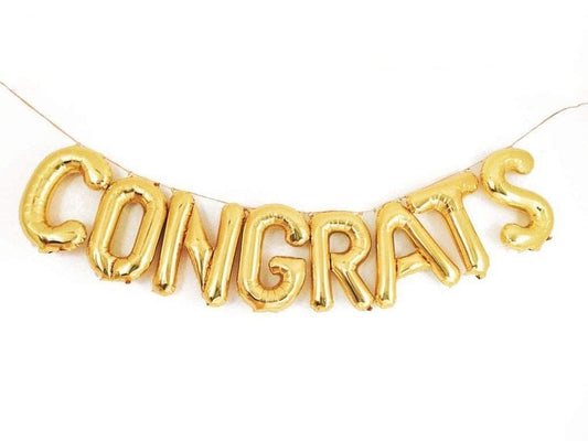 Arjoos | Congrats Balloon Letters - Congrats Banner Balloons - Perfect for Graduation, Celebrations, Parties , Foil Decor for Weddings | Party supplies Kit For Birthday Parties - ( Pack of 1 )