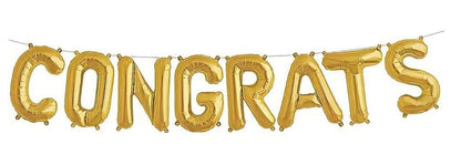 Arjoos | Congrats Balloon Letters - Congrats Banner Balloons - Perfect for Graduation, Celebrations, Parties , Foil Decor for Weddings | Party supplies Kit For Birthday Parties - ( Pack of 1 )