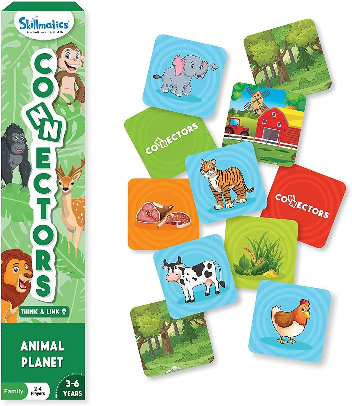 Arjoos | Connectors Animal Planet | Fun Learning Game of Connections | Strategy & Matching | Birthday Gifts for Kids - Age - 3+Years