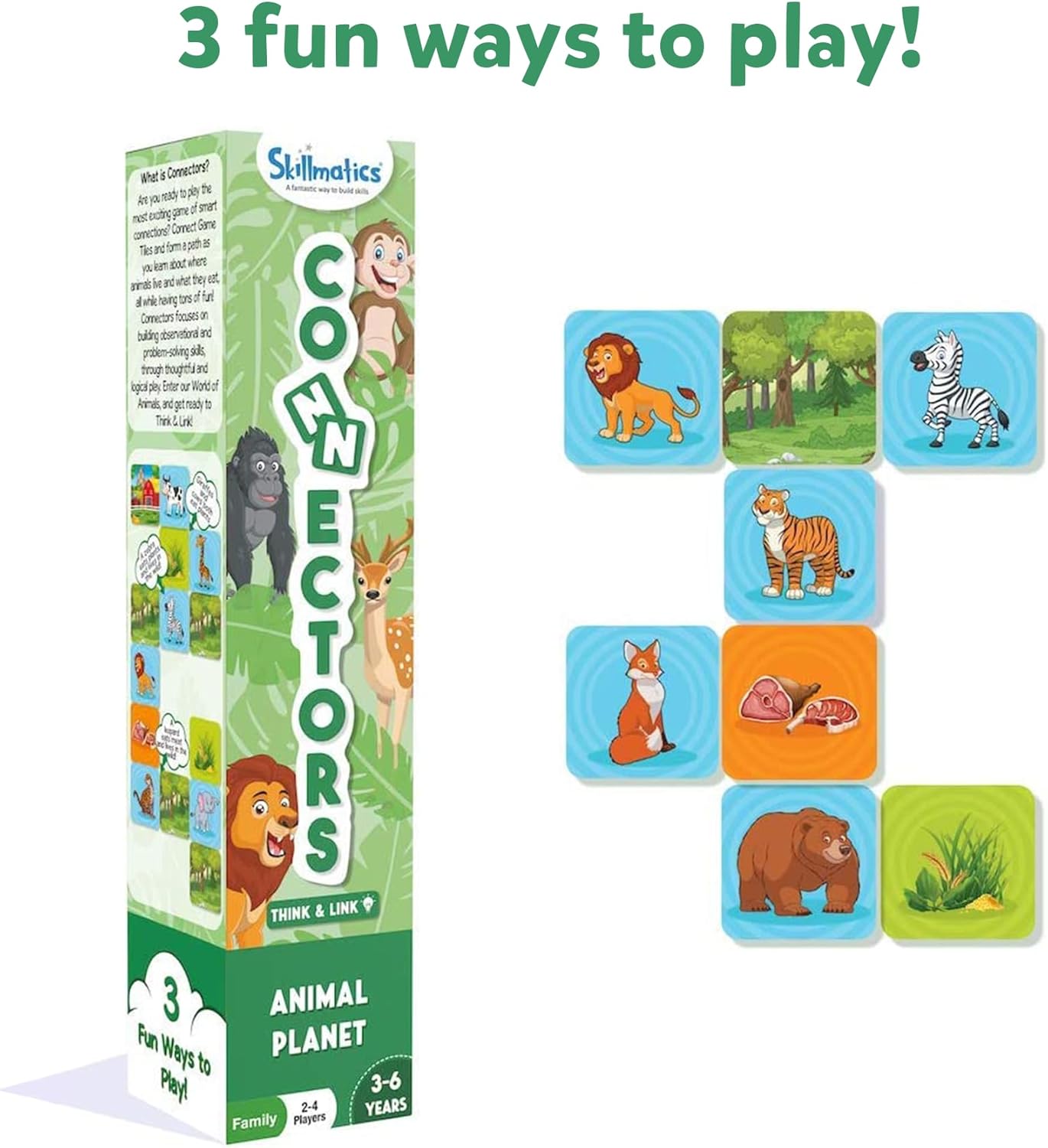 Arjoos | Connectors Animal Planet | Fun Learning Game of Connections | Strategy & Matching | Birthday Gifts for Kids - Age - 3+Years