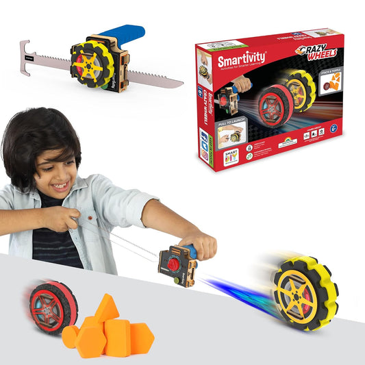 Arjoos | Crazy Wheels STEM DIY Fun Toys - Spin Speed - 1800 RPM | Fast Speed, Amazing Stunt & Jump Actions | Educational & Construction based Activity Game for Kids | Birthday Gifts for Kids - Age - 6+Years