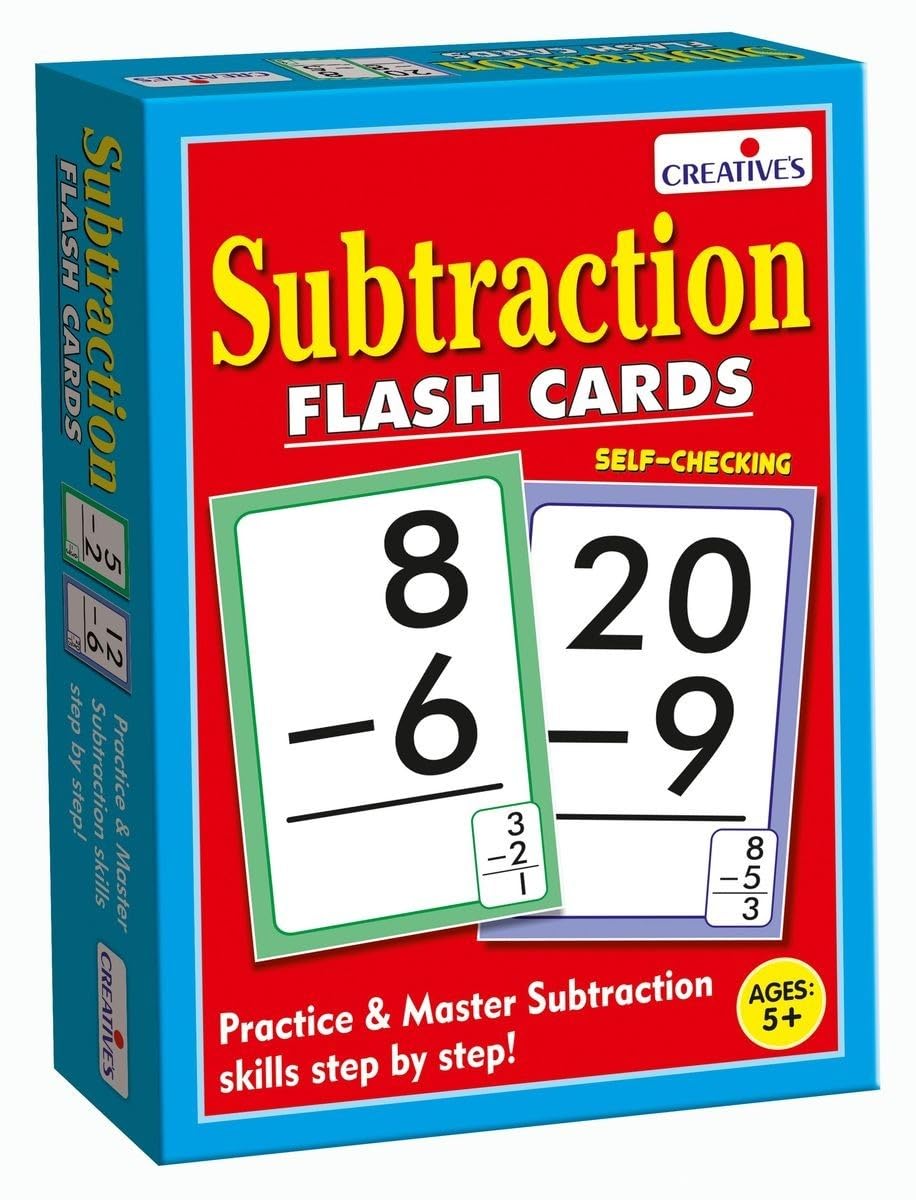 Arjoos | Creative's Subtraction- Flash Cards | Math Flash Cards | Learning Flash Cards | Double Sided Flash Cards | Learning & Educational | Easy & Fun Way of Learning | Ages 5 & up | Toy for Boys and Girls