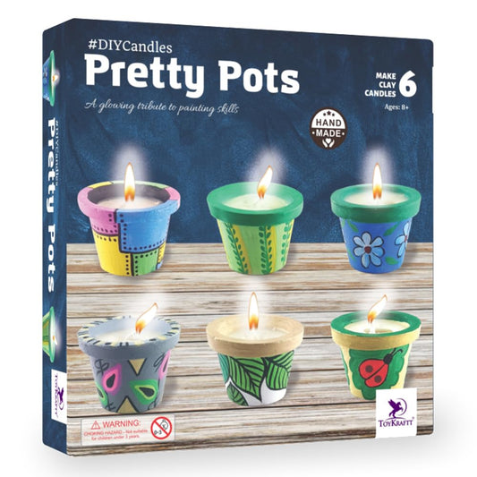 Arjoos | DIY Candles Pretty Pots | Pot Painting Kit | DIY Diwali Candle Making Kit | Art and Craft kit | Birthday Gifts for Kids - Age - 8+Years