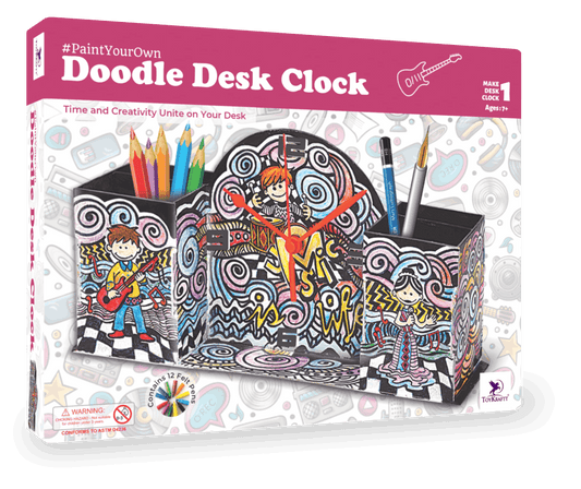 Arjoos | Doodle Desk Clock - Doodle Art Kit For Kids | Craft Kit for Kids | Learning Activity Games, DIY Toys, DIY Craft Kit | Birthday Gifts for Kids - Age - 7+Years