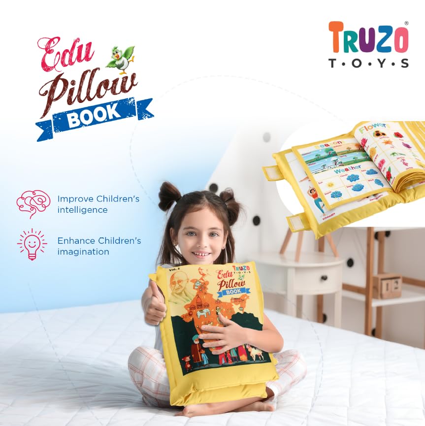 Arjoos | Education Pillow Vol-1 | Comfort Meets Learning | Ideal for Kids & Students, Fun Educational Designs for Bedtime & Study Sessions | Birthday Gifts for Kids - Age - 3+Years