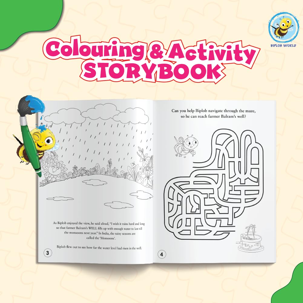 Arjoos | Educational Story-Based Puzzle Set | 4 Jigsaw Puzzles & 1 Activity Book on Rainwater Harvesting | Birthday Gifts for Kids - Pack of 1 - ( Age - 3 + )