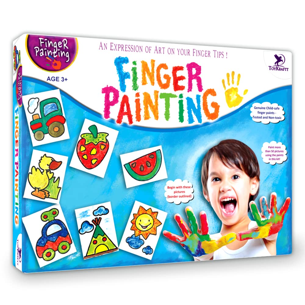 Arjoos | Finger Painting Kit for Kids | Art Activity Kit | Art and Craft Kid for Toddlers | Child Safe Paints | Birthday Return Gift for Boys & Girls - Age - 3+Years