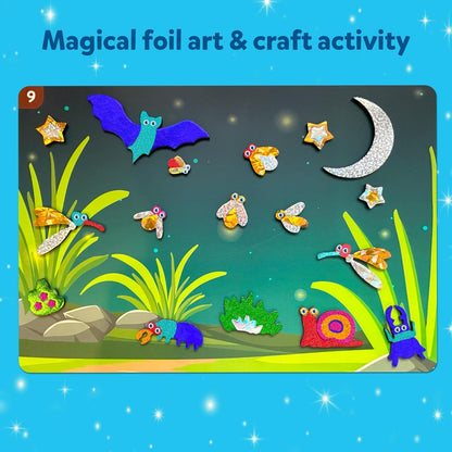 Arjoos | Foil Fun Bugs & Butterflies - Art & Craft Activity | No Mess Art for Kids, Craft Kits & Supplies, DIY Creative Activity | Birthday Gifts for Kids - Age - ( 4 - 9 )Years