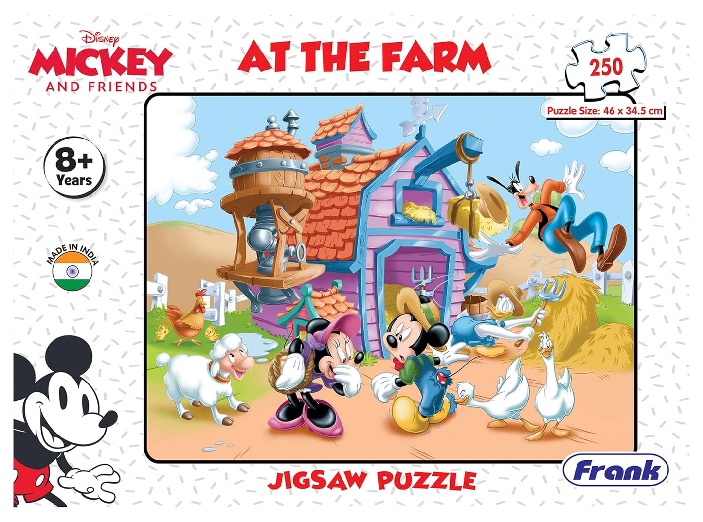 Arjoos | Frank Disney Mickey Mouse - at The Farm Jigsaw Puzzle (250 Pieces) for Kids Above 8+ Years - Fun & Challenging Brain Booster Games | Educational Puzzle for Focus and Memory | Both Boys and Girls