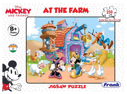 Arjoos | Frank Disney Mickey Mouse - at The Farm Jigsaw Puzzle (250 Pieces) for Kids Above 8+ Years - Fun & Challenging Brain Booster Games | Educational Puzzle for Focus and Memory | Both Boys and Girls