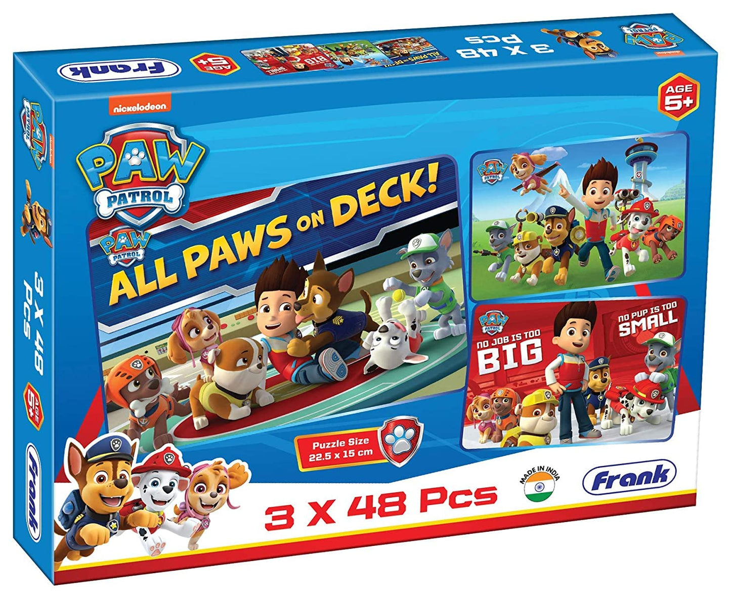 Arjoos | Frank Paw Patrol (48 Pieces) 3 in 1 Jigsaw Puzzle for Kids Above 5+ Years - Fun & Challenging Brain Booster Games - for Focus and Memory | Both Boys and Girls