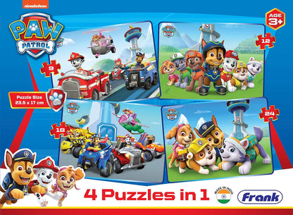 Arjoos | Frank Paw Patrol - A Set of 4 Jigsaw Puzzle for Kids Above 3+ Years - Fun & Challenging Brain Booster Games - for Focus and Memory  | Both Boys and Girls