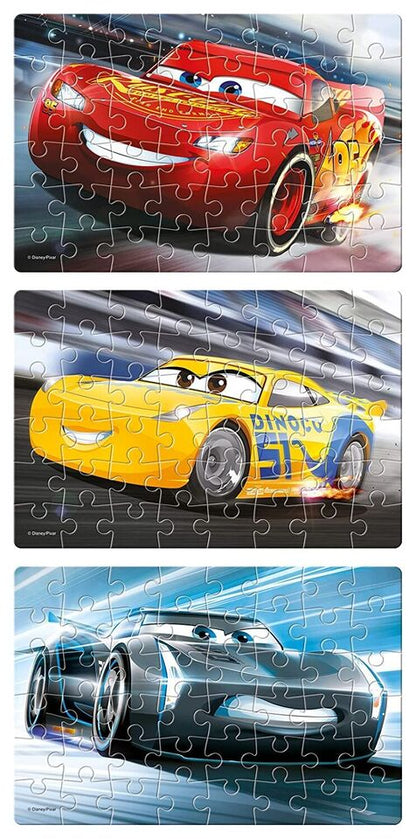 Arjoos | Frank Disney Pixar Cars (48 Pieces) 3 in 1 Jigsaw Puzzle for Kids Above 5+ Years - Fun & Challenging Brain Booster Games -for Focus and Memory | Both Boys and Girls