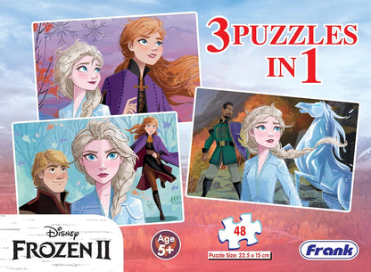 Arjoos | Frank Disney Frozen 2 (48 Pieces) 3 in 1 Jigsaw Puzzle for Kids above 5+ Years - Fun & Challenging Brain Booster Games - for Focus and Memory | Both Boys and Girls