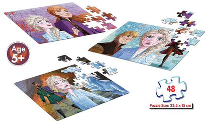 Arjoos | Frank Disney Frozen 2 (48 Pieces) 3 in 1 Jigsaw Puzzle for Kids above 5+ Years - Fun & Challenging Brain Booster Games - for Focus and Memory | Both Boys and Girls