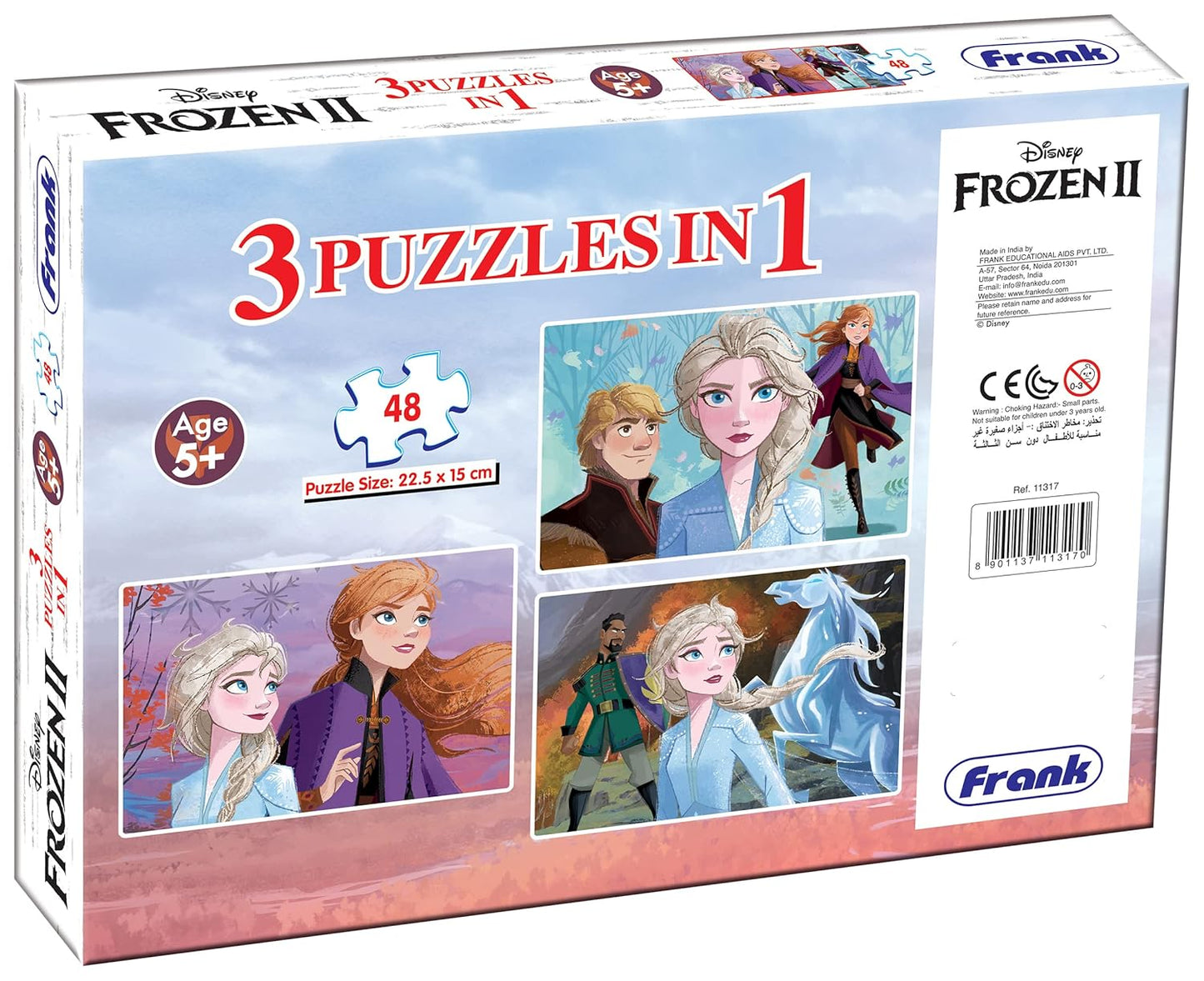 Arjoos | Frank Disney Frozen 2 (48 Pieces) 3 in 1 Jigsaw Puzzle for Kids above 5+ Years - Fun & Challenging Brain Booster Games - for Focus and Memory | Both Boys and Girls