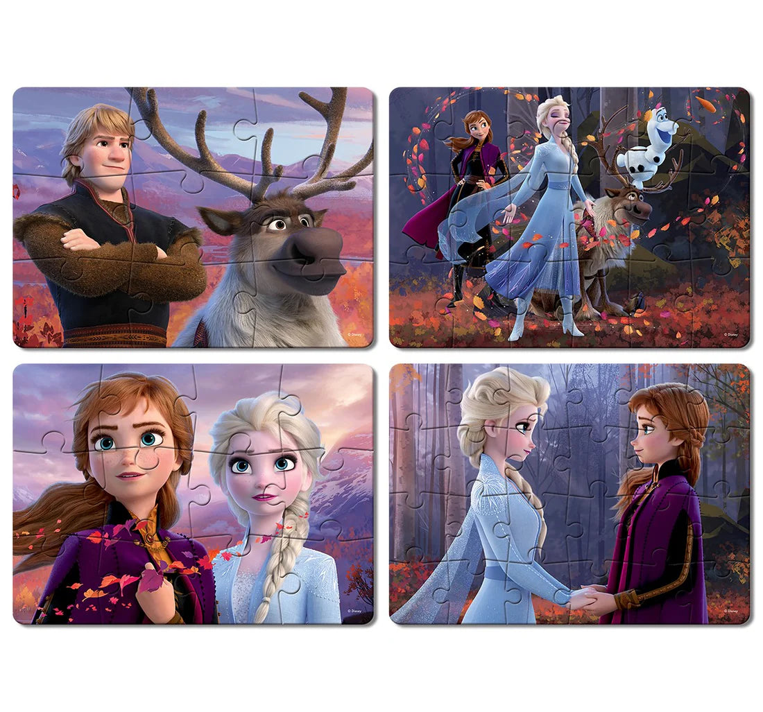 Arjoos | Disney Frozen II - A Set of 4 Jigsaw Puzzle for Kids Above 3+ Years - Fun & Challenging Brain Booster Games - for Focus and Memory | Both Boys and Girls