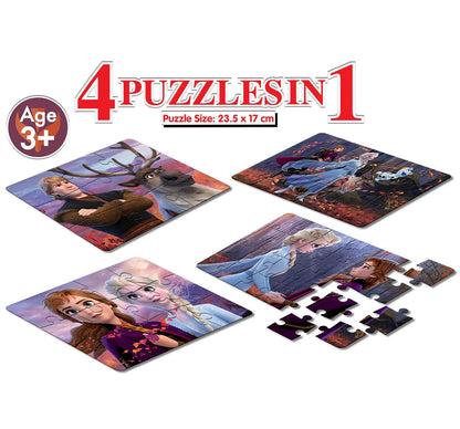 Arjoos | Disney Frozen II - A Set of 4 Jigsaw Puzzle for Kids Above 3+ Years - Fun & Challenging Brain Booster Games - for Focus and Memory | Both Boys and Girls