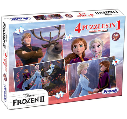 Arjoos | Disney Frozen II - A Set of 4 Jigsaw Puzzle for Kids Above 3+ Years - Fun & Challenging Brain Booster Games - for Focus and Memory | Both Boys and Girls