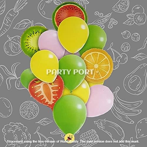 Arjoos | Fruits Theme Foil Balloon Set - with Happy Birthday Balloons | Fruit Theme Birthday Party Balloon Multicolor | Party supplies Kit For Birthday Parties - ( Pack of 1 , )