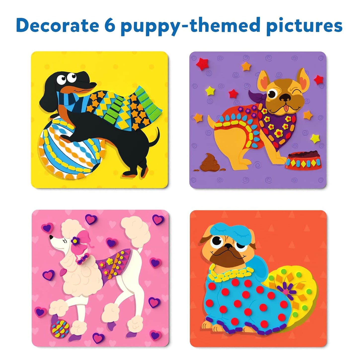 Arjoos | Fun With Foam : Puppies - Art Activity | No Mess Sticker Art For Kids, Craft Kits, Diy Activity | Birthday Gifts for Kids - Age - 3+Years