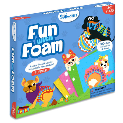 Arjoos | Fun With Foam : Puppies - Art Activity | No Mess Sticker Art For Kids, Craft Kits, Diy Activity | Birthday Gifts for Kids - Age - 3+Years