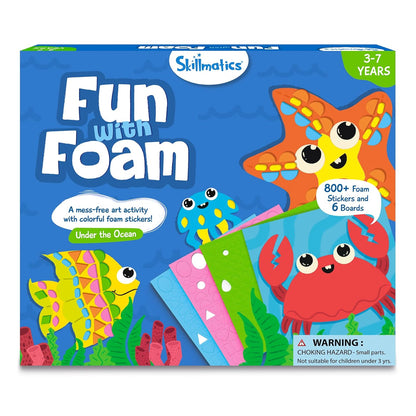 Arjoos | Fun With Foam : Underwater Animals - Art Activity | No Mess Sticker Art For Kids, Craft Kits, Diy Activity | Birthday Gifts for Kids - Age - 3+Years