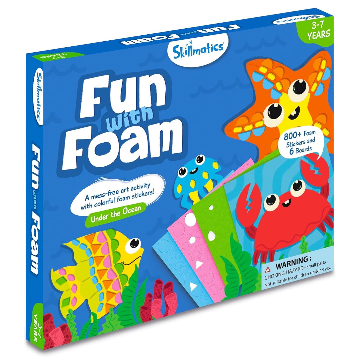 Arjoos | Fun With Foam : Underwater Animals - Art Activity | No Mess Sticker Art For Kids, Craft Kits, Diy Activity | Birthday Gifts for Kids - Age - 3+Years