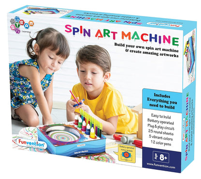 Arjoos | Funvention Spin Art Machine - DIY |  STEM Learning Kit |  Creative Art Maker for Kids |  Birthday Gifts For Kids - ( Ages - 8+ Years )