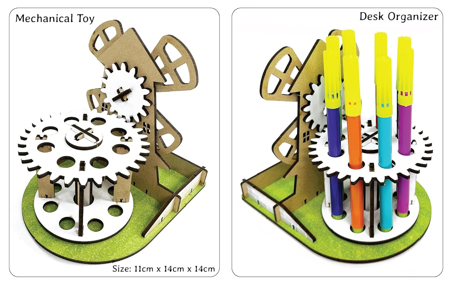 Arjoos | Funvention Windmill DIY Pen Stand | Mechanical Model Desk Organizer | 3D Puzzle Art and Craft | Birthday Gift For Kids-( Ages - 4+ Years )