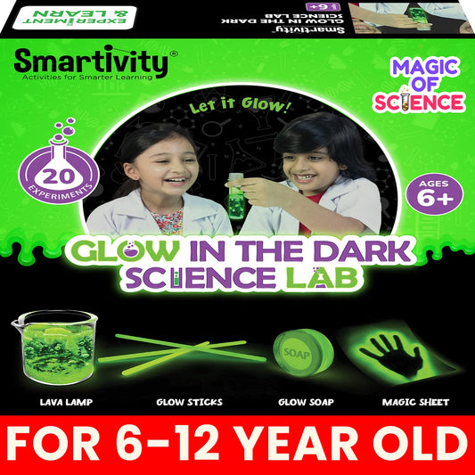 Arjoos | Glow in the Dark Science Lab - DIY Science Experiments | Kids Safe & Non - Toxic Science Kit | Birthday Gifts for Kids - Age - 6+Years