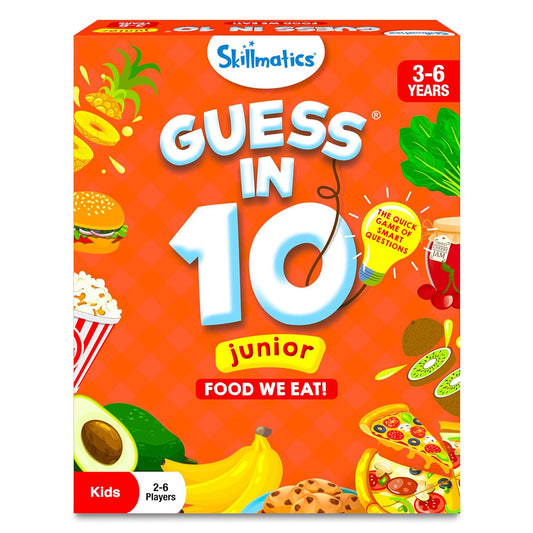 Arjoos | Guess in 10 Junior Food We Eat - Card Game | Who Love Board Games and Educational Toys, Travel Friendly | Birthday Gifts for Kids - Age - 3+Years